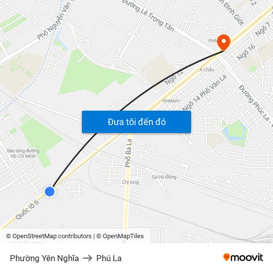 Phường Yên Nghĩa to Phú La map