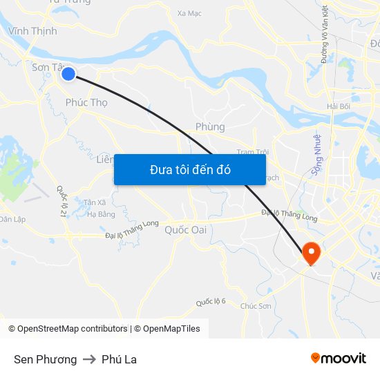 Sen Phương to Phú La map