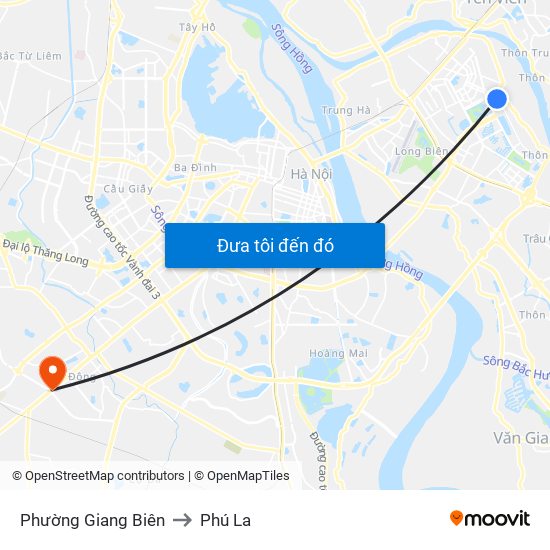 Phường Giang Biên to Phú La map