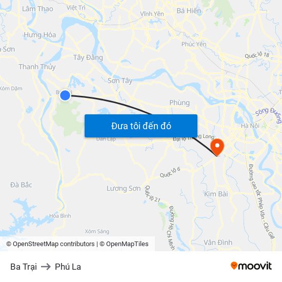 Ba Trại to Phú La map