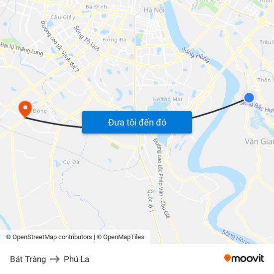 Bát Tràng to Phú La map