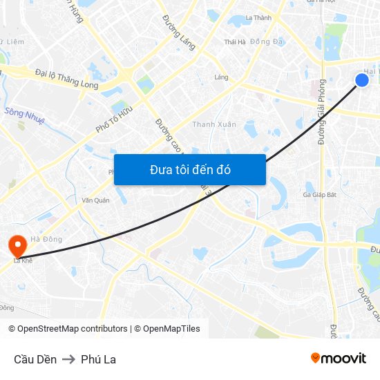 Cầu Dền to Phú La map