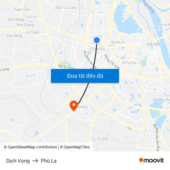 Dịch Vọng to Phú La map