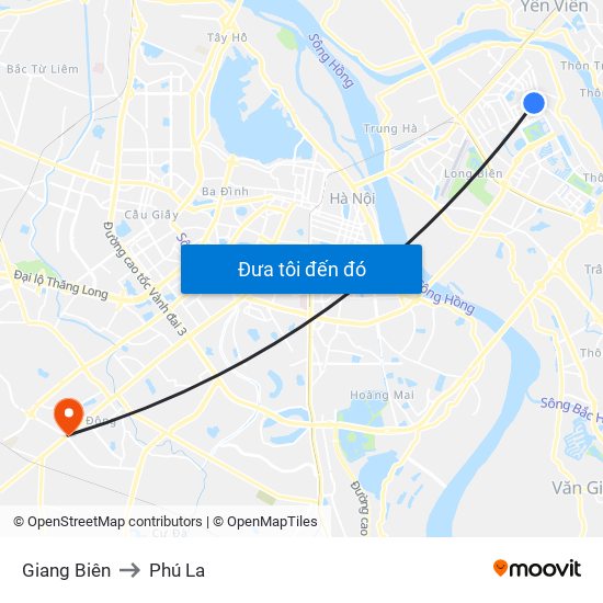 Giang Biên to Phú La map