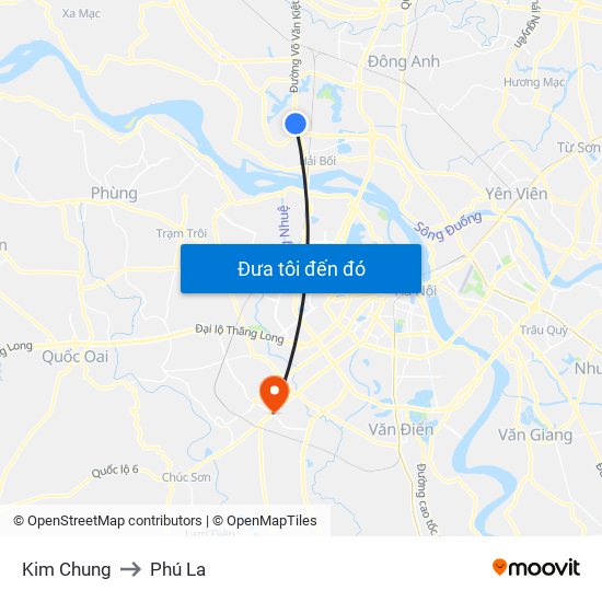 Kim Chung to Phú La map