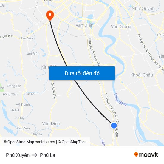 Phú Xuyên to Phú La map