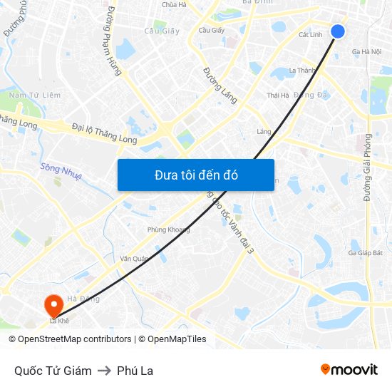 Quốc Tử Giám to Phú La map