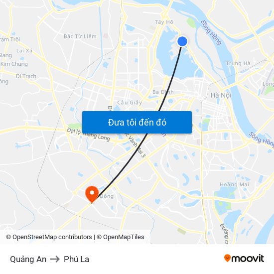 Quảng An to Phú La map