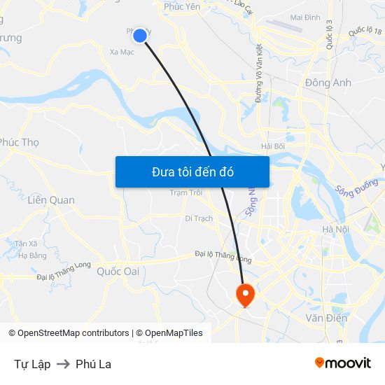 Tự Lập to Phú La map