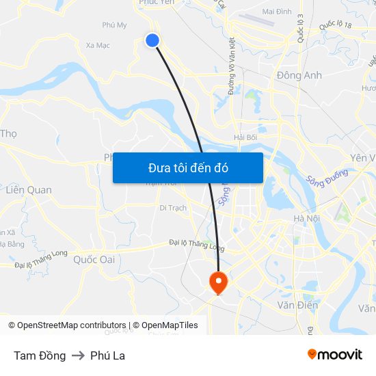 Tam Đồng to Phú La map