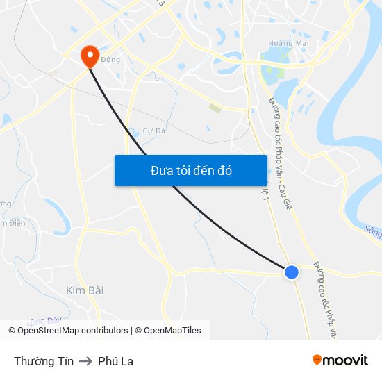 Thường Tín to Phú La map