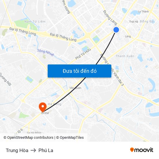 Trung Hòa to Phú La map