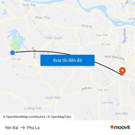 Yên Bài to Phú La map