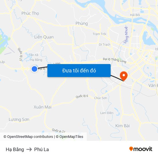 Hạ Bằng to Phú La map