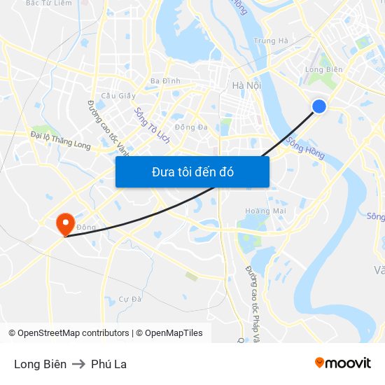 Long Biên to Phú La map