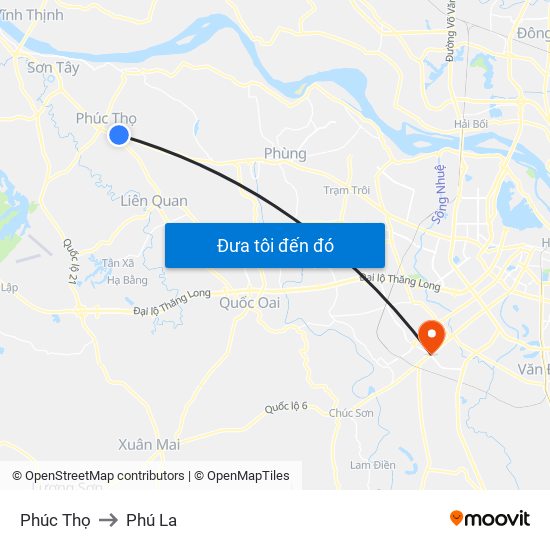 Phúc Thọ to Phú La map