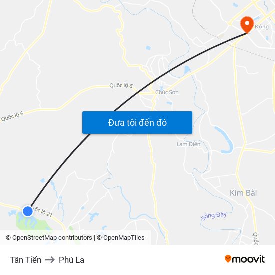 Tân Tiến to Phú La map