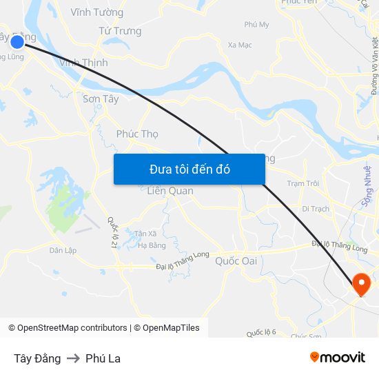 Tây Đằng to Phú La map