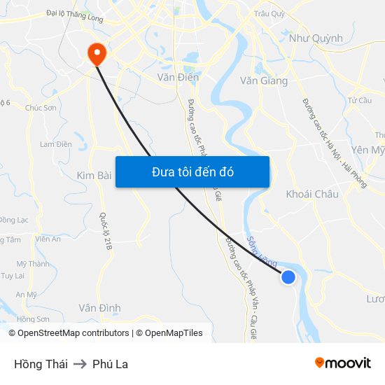 Hồng Thái to Phú La map