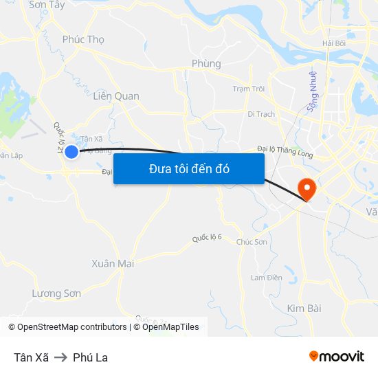 Tân Xã to Phú La map