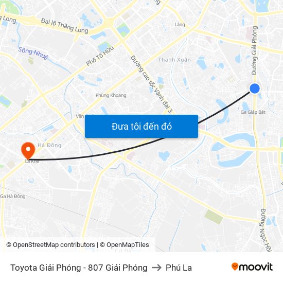 Toyota Giải Phóng - 807 Giải Phóng to Phú La map