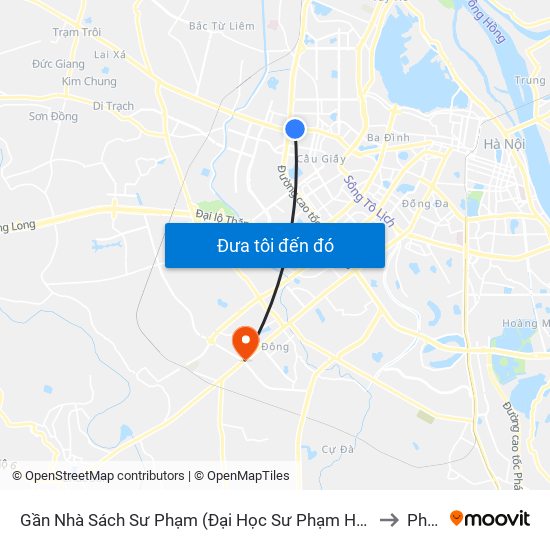 Gần Nhà Sách Sư Phạm (Đại Học Sư Phạm Hà Nội) - 136 Xuân Thủy to Phú La map