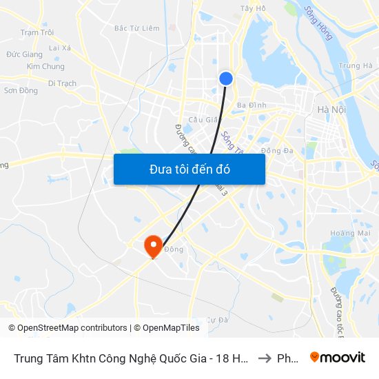 Trung Tâm Khtn Công Nghệ Quốc Gia - 18 Hoàng Quốc Việt to Phú La map