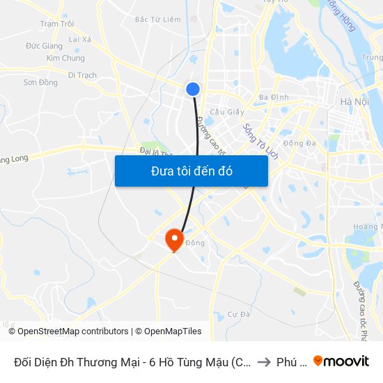 Đối Diện Đh Thương Mại - 6 Hồ Tùng Mậu (Cột Sau) to Phú La map