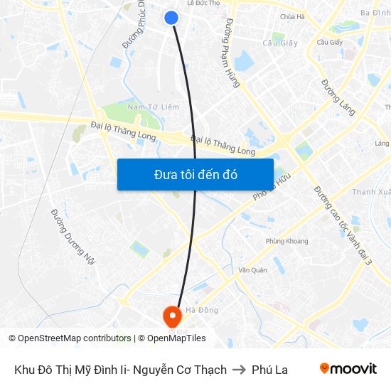 Khu Đô Thị Mỹ Đình Ii- Nguyễn Cơ Thạch to Phú La map