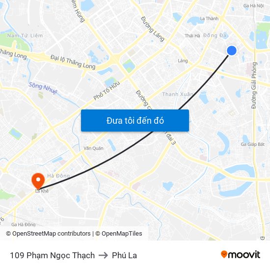 109 Phạm Ngọc Thạch to Phú La map