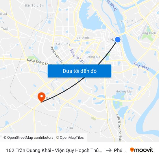 162 Trần Quang Khải - Viện Quy Hoạch Thủy Lợi to Phú La map