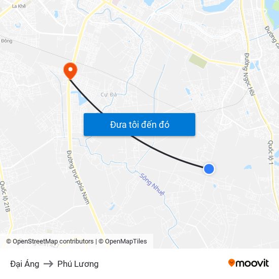 Đại Áng to Phú Lương map