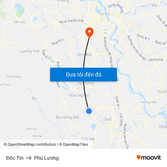 Đốc Tín to Phú Lương map