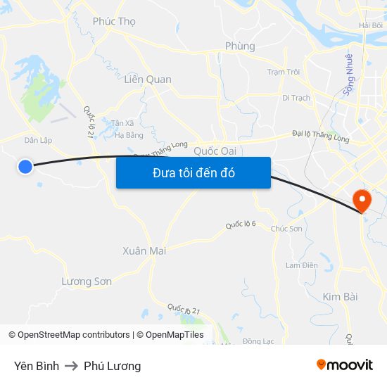 Yên Bình to Phú Lương map