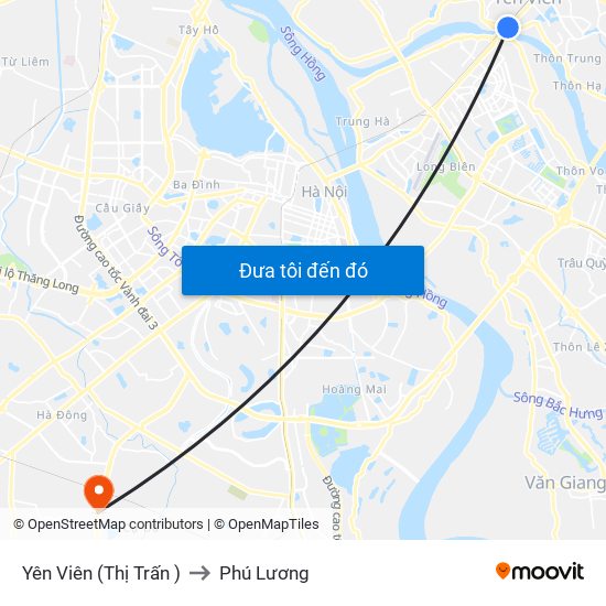 Yên Viên (Thị Trấn ) to Phú Lương map