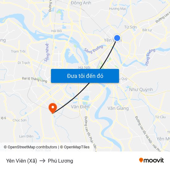 Yên Viên (Xã) to Phú Lương map