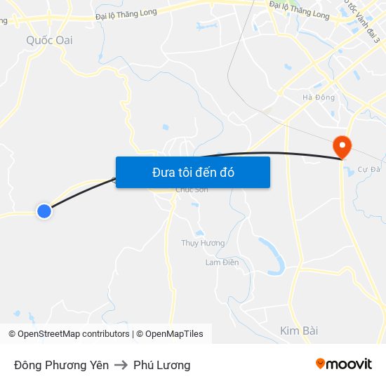 Đông Phương Yên to Phú Lương map