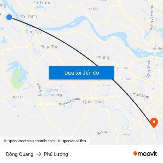 Đông Quang to Phú Lương map