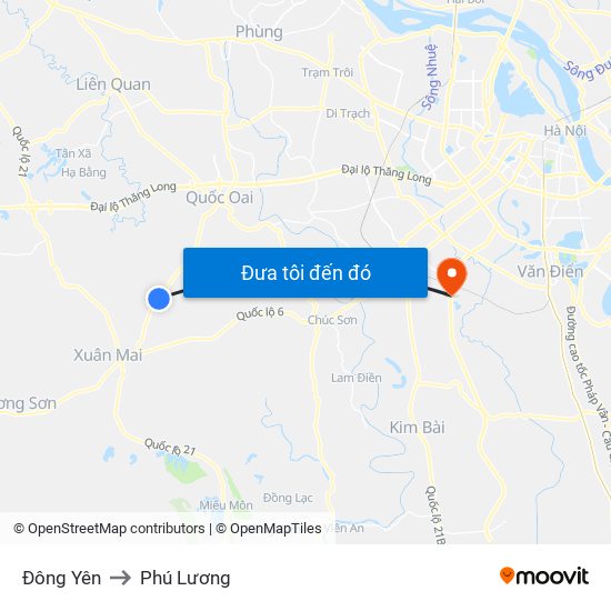 Đông Yên to Phú Lương map