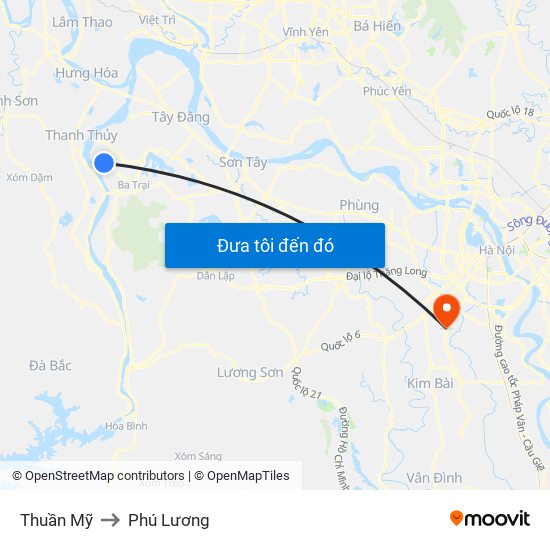 Thuần Mỹ to Phú Lương map