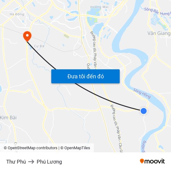 Thư Phú to Phú Lương map