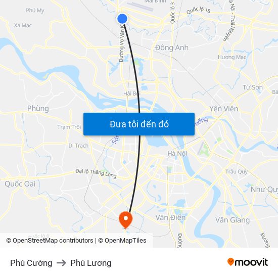Phú Cường to Phú Lương map