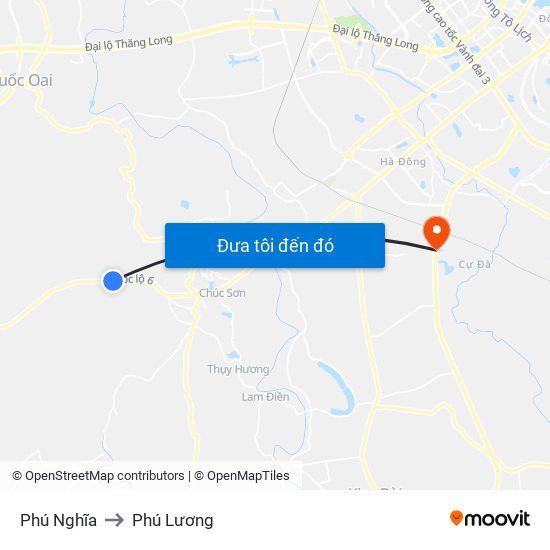 Phú Nghĩa to Phú Lương map