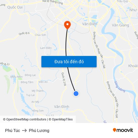 Phú Túc to Phú Lương map