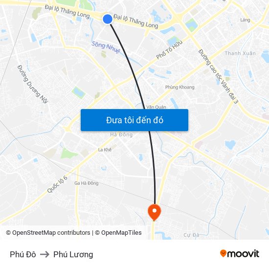 Phú Đô to Phú Lương map
