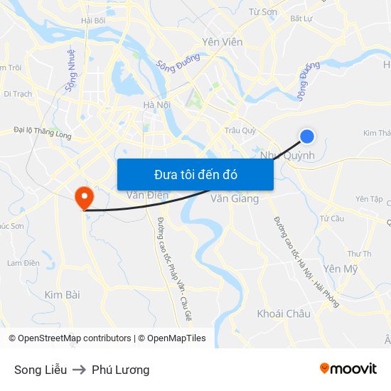 Song Liễu to Phú Lương map