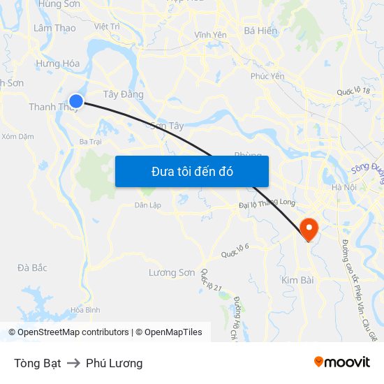 Tòng Bạt to Phú Lương map