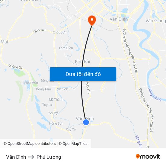 Vân Đình to Phú Lương map