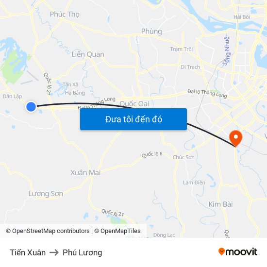 Tiến Xuân to Phú Lương map
