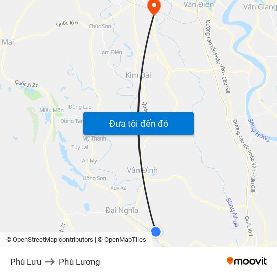 Phù Lưu to Phú Lương map